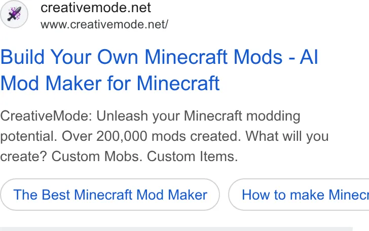 An ad CreativeMode is running