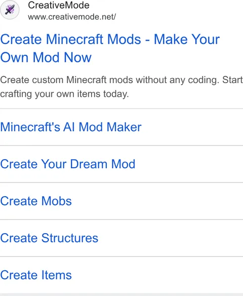 An ad CreativeMode is running