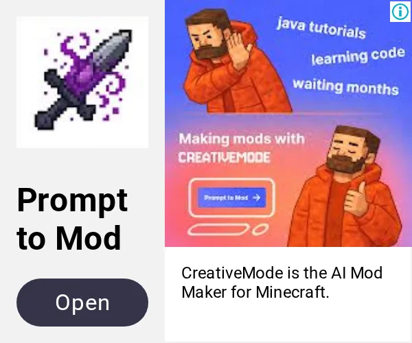 An ad CreativeMode is running