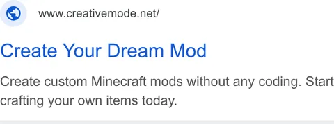 An ad CreativeMode is running