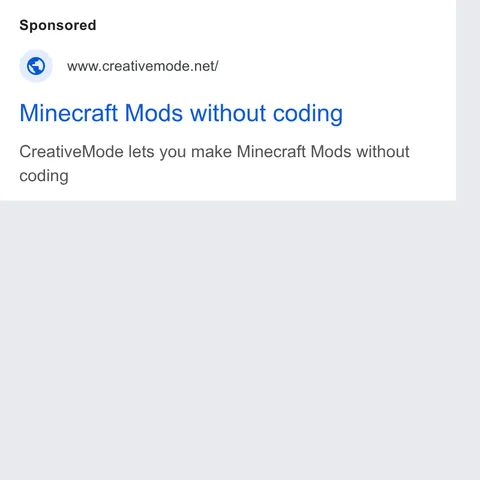 An ad CreativeMode is running