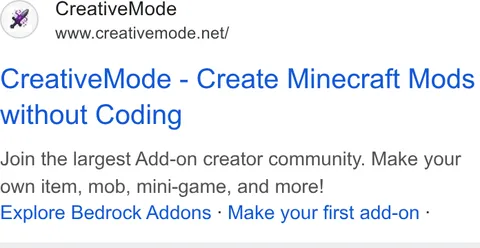 An ad CreativeMode is running