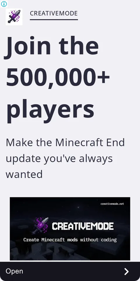 An ad CreativeMode is running