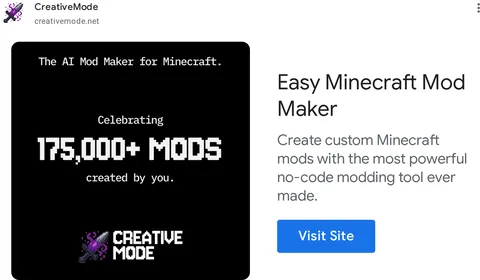 An ad CreativeMode is running