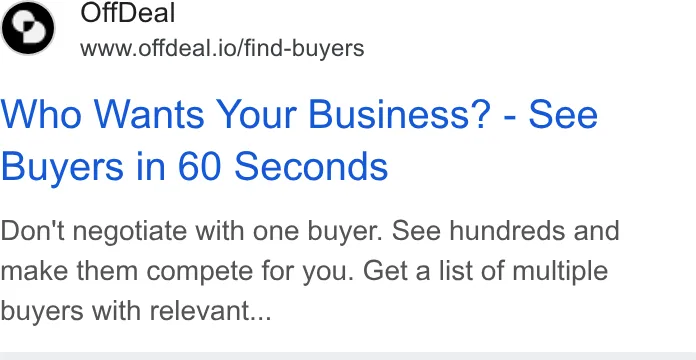 An ad OffDeal is running