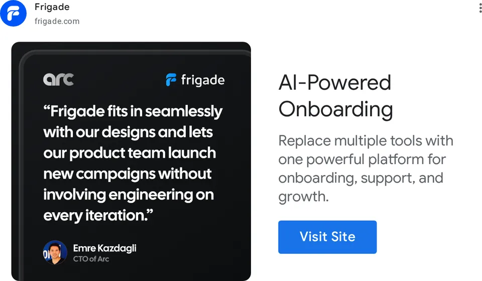 An ad Frigade is running