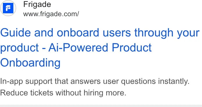 An ad Frigade is running