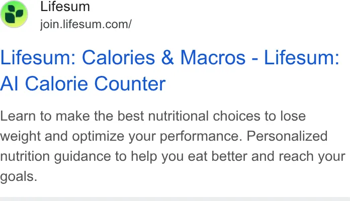 An ad Lifesum is running