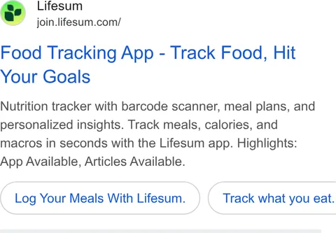 An ad Lifesum is running