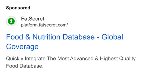An ad fatsecret is running