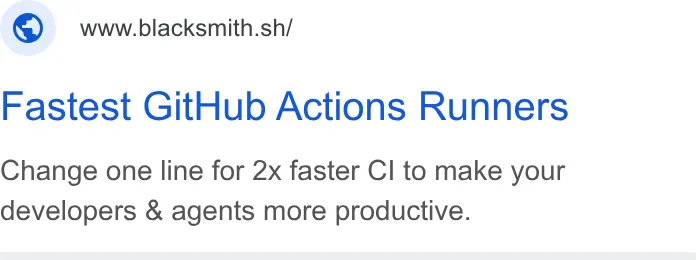 An ad Blacksmith is running
