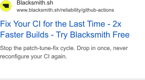 An ad Blacksmith is running
