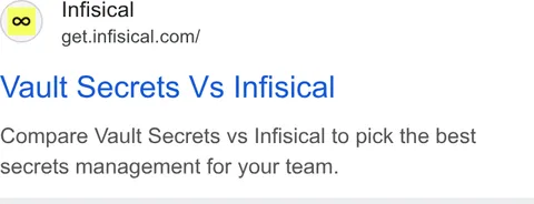 An ad Infisical is running