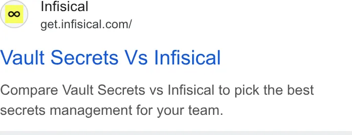 An ad Infisical is running