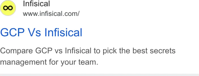 An ad Infisical is running