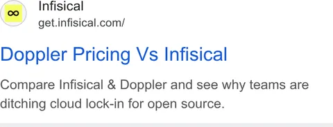 An ad Infisical is running