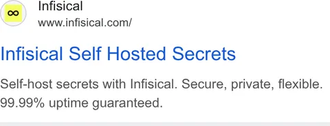 An ad Infisical is running
