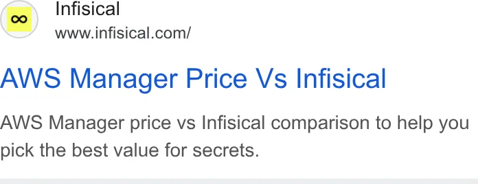 An ad Infisical is running