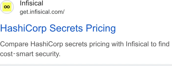 An ad Infisical is running