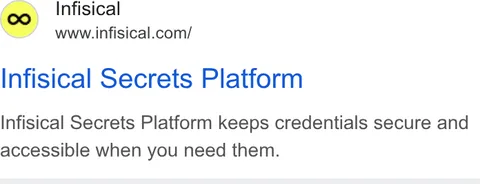 An ad Infisical is running