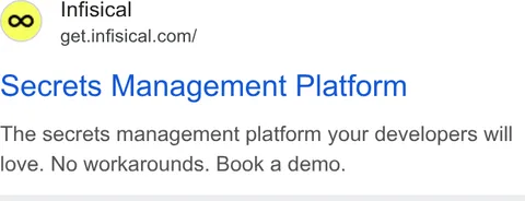 An ad Infisical is running