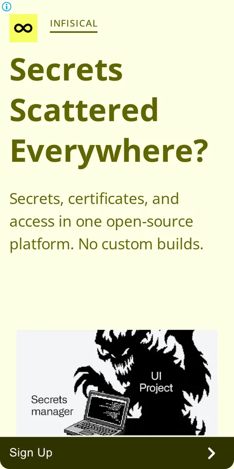 An ad Infisical is running