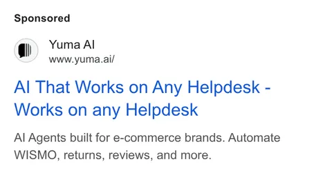 An ad Yuma AI is running