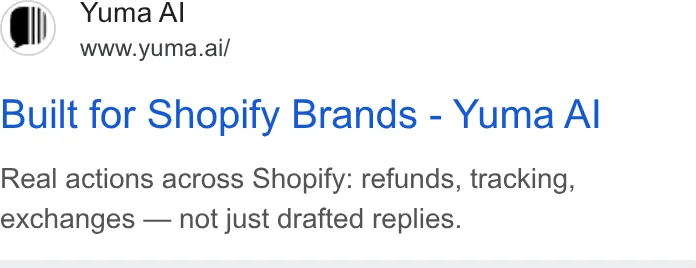 An ad Yuma AI is running