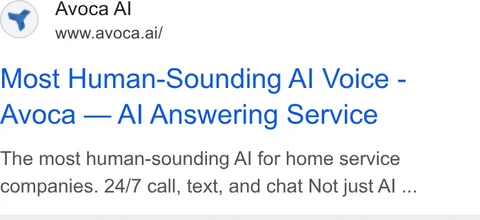 An ad Avoca AI is running