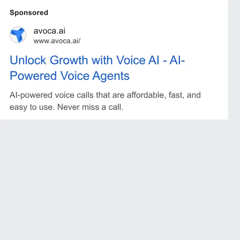 An ad Avoca AI is running