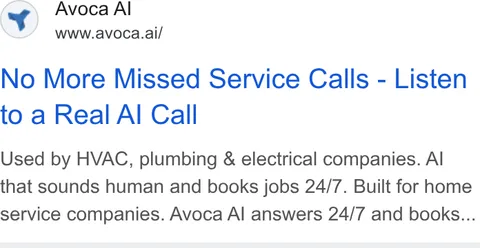 An ad Avoca AI is running