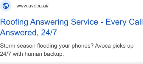 An ad Avoca AI is running