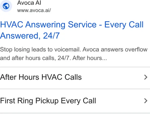 An ad Avoca AI is running