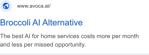 An ad Avoca AI is running
