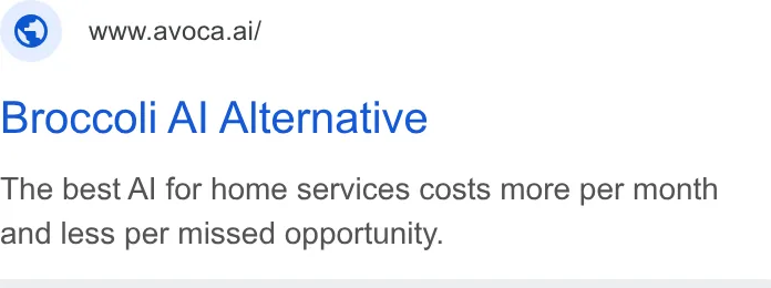 An ad Avoca AI is running