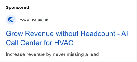 An ad Avoca AI is running
