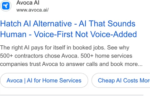 An ad Avoca AI is running