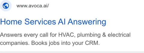 An ad Avoca AI is running
