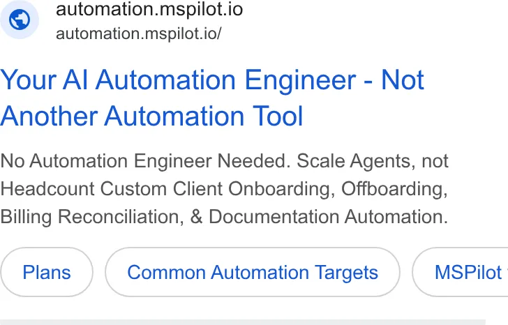 An ad MSPilot is running