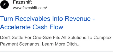 An ad Fazeshift is running