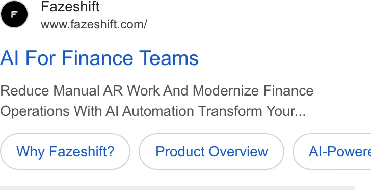 An ad Fazeshift is running