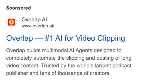 An ad Overlap is running