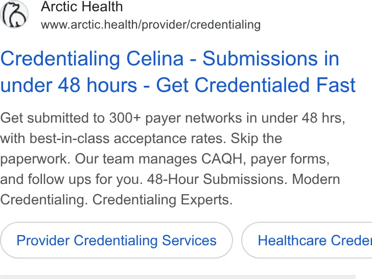 An ad Arctic Health is running