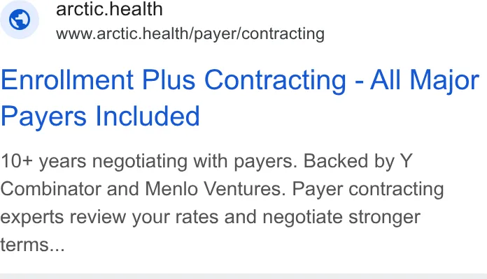 An ad Arctic Health is running
