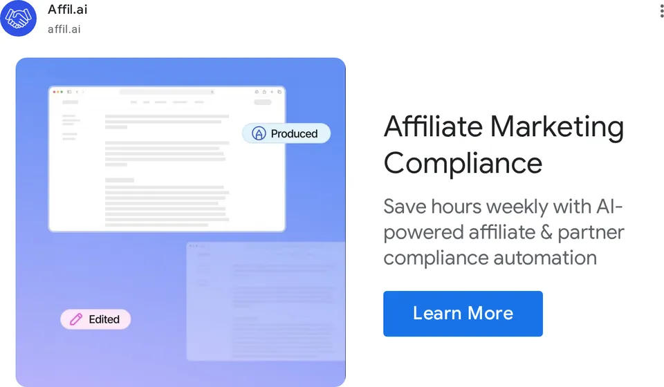 An ad Affil is running