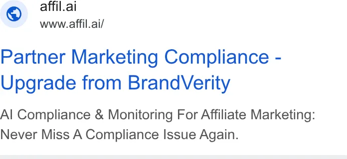 An ad Affil is running