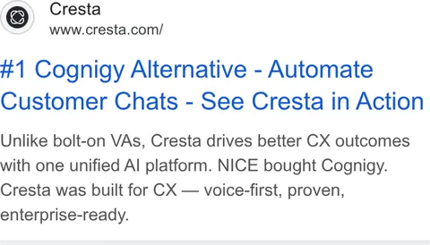 An ad Cresta is running