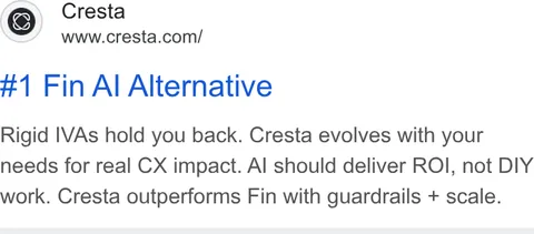 An ad Cresta is running