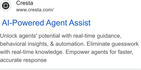 An ad Cresta is running