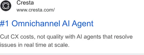 An ad Cresta is running